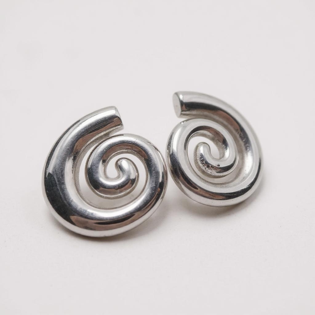 Nerina Earrings β Silver Spiral Earrings | Waterproof, Coastal Jewelry | Summer 2025