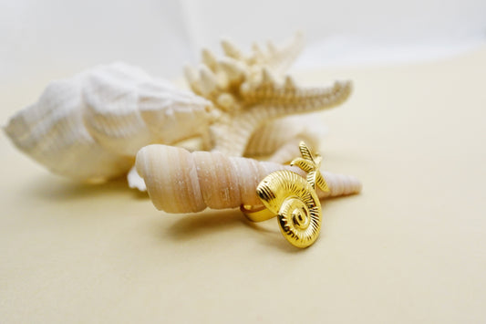 Marina Ring – 18K Gold Plated, Waterproof Starfish & Seashell Ring