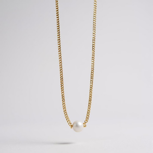 Luna Pearl Necklace |18k Gold plated | Waterproof